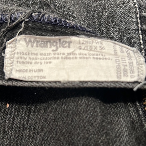 Bareback Wrangler Jeans Sz 9/10x36 Washed Black 100%Cotton Jeans RARE Old School - Picture 3 of 10